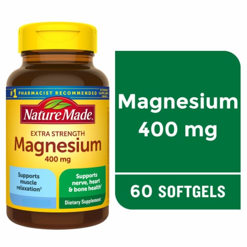 Nature Made Extra Strength Magnesium 400 mg Softgels Perspective: front