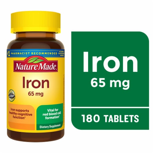 Nature Made® Iron Tablets 65mg Perspective: front