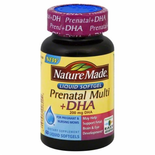 Nature Made Prenatal Multi + DHA 200mg Softgels Perspective: front
