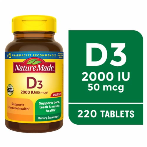 Nature Made® Vitamin D3 Tablets 2000IU Perspective: front