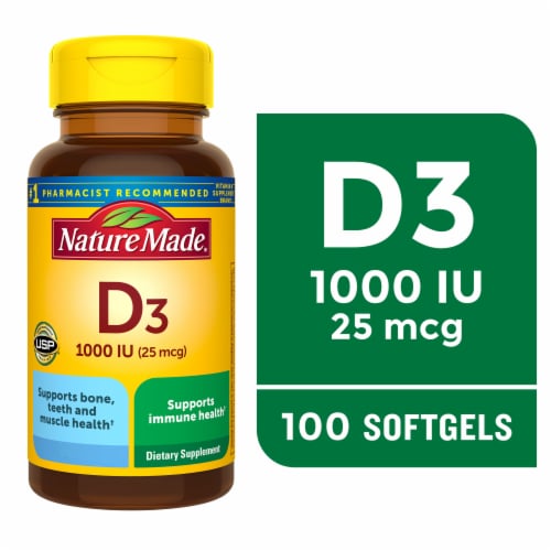 Pick N Save Nature Made Vitamin D3 25 Mcg Softgels 1000 Iu 100 Ct