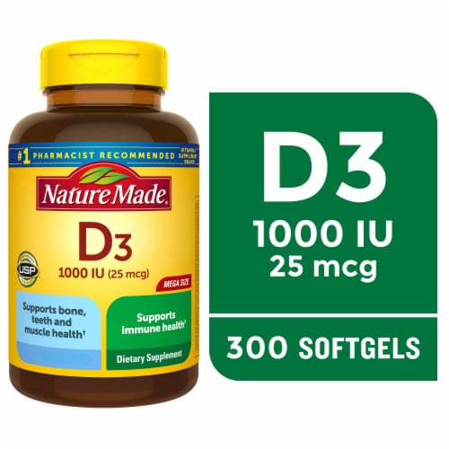 Frys Food Stores Nature Made Vitamin D3 Softgels 25 Mcg 1000 Iu 300 Ct