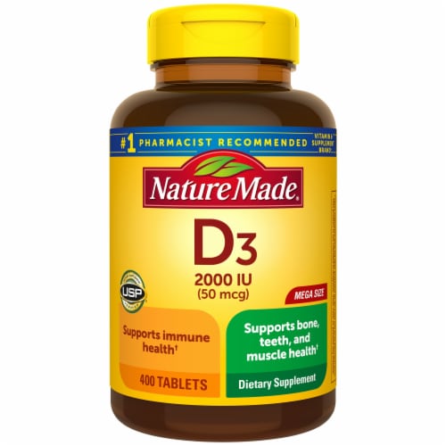 Nature Made Vitamin D3 Tablets Perspective: front