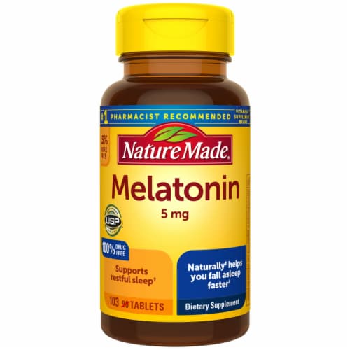 Nature Made® Melatonin Tablets 5mg Perspective: front