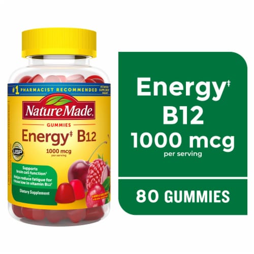 Nature Made® Energy B12 Cherry & Mixed Berries Gummies 1000 mcg Perspective: front