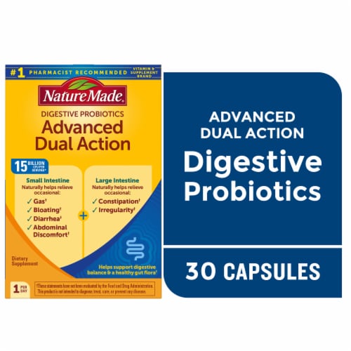 Nature Made® Advanced Dual Action Digestive Probiotic Capsules, 30 ct ...