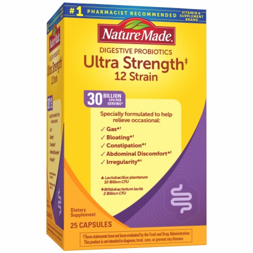 Nature Made® Ultra-Strength 12 Strain Digestive Probiotic Capsules Perspective: front