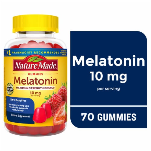 Nature Made® Dreamy Strawberry Melatonin Gummies 10mg Perspective: front