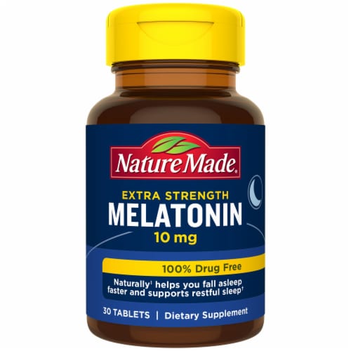 Nature Made® Extra Strength Melatonin Tablets 10mg Perspective: front