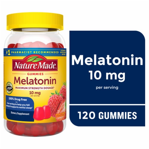 Nature Made® Dreamy Strawberry Melatonin Gummies 10mg Perspective: front