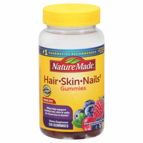 Nature Made® Hair Skin Nails Mixed Berry Cranberry & Blueberry Gummies Perspective: front