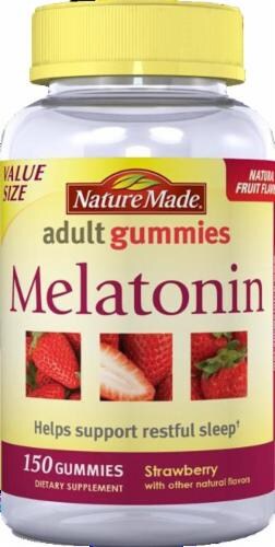 Nature Made Strawberry Melatonin Adult Gummies Value Size Perspective: front