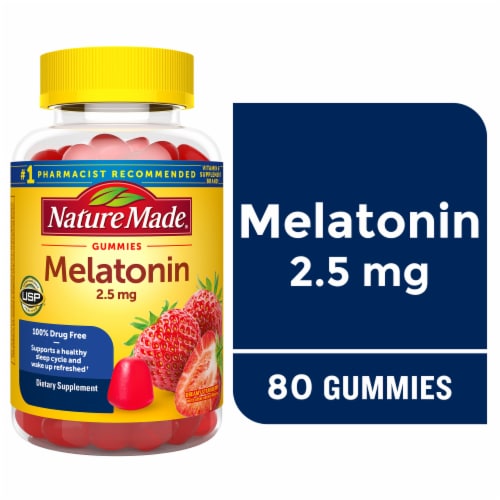 Nature Made® Dreamy Strawberry Melatonin Gummies 2.5mg Perspective: front