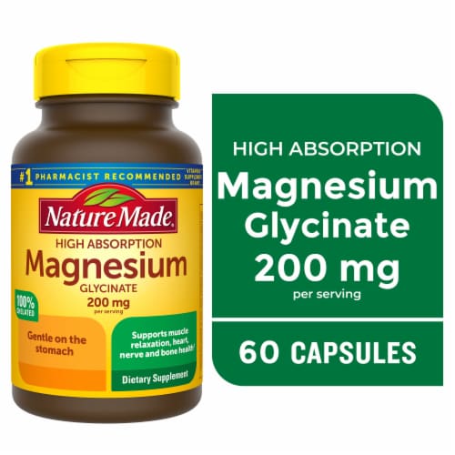 Nature Made® Magnesium Glycinate Capsules 200 mg Perspective: front