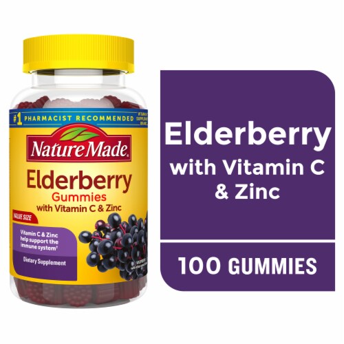 Nature Made® Vitamin C & Zinc Elderberry Gummies Perspective: front