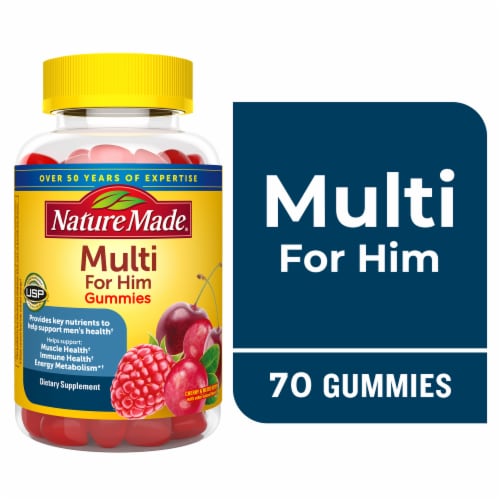 Nature Made® Cherry & Mixed Berry Multi-Vitamin for Him Gummies Perspective: front