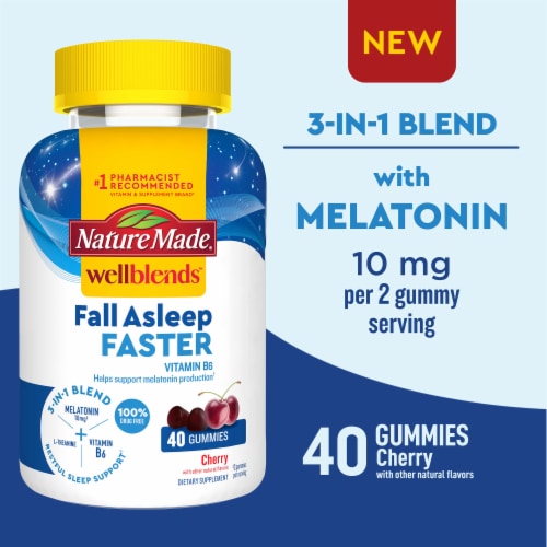Nature Made® WellBlends Fall Asleep Faster Cherry Melatonin Gummies Perspective: front