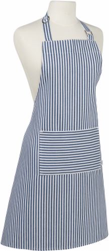 Now Designs Navy Thin Stripe Apron Perspective: front