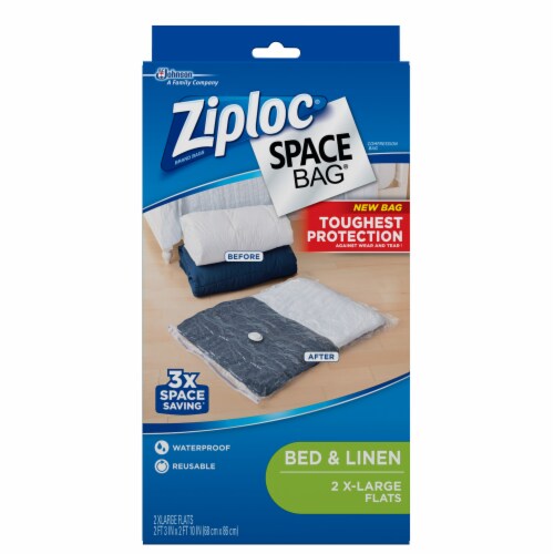 Ziploc 2XL Large Space Bag Vacuum Seal Storage Bags, 2 pk - Fred Meyer