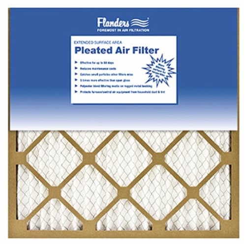 Flanders 81555.011625 16 x 25 x 1 in. Basic Pleated Air Filter - Pack Of 12 Perspective: front