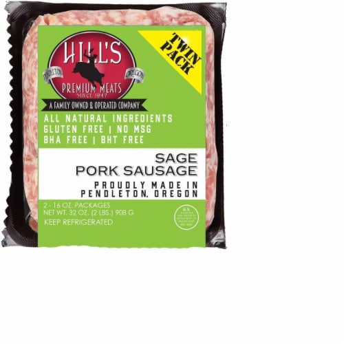 Hill's Premium Meats Sage Pork Sausage Twin Pack Perspective: front