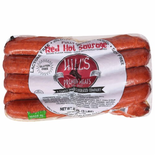 Hill's Premium Meats Red Hot Sausage Links Perspective: front