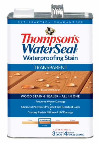 Thompson's® WaterSeal® Waterproofing Stain Transparent Woodland Cedar Wood Stain & Sealer Perspective: front