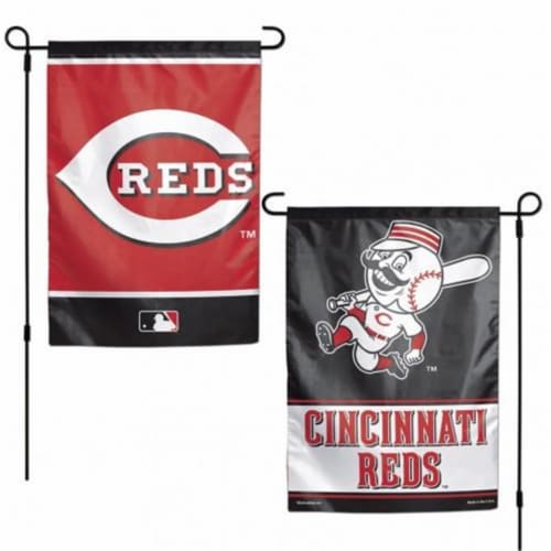 Cincinnati Reds Flag 12x18 Garden Style 2 Sided Perspective: front