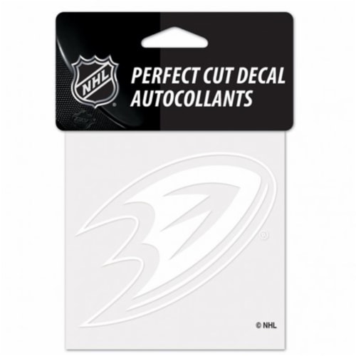 Anaheim Ducks Decal 4x4 Perfect Cut White Special Order Perspective: front