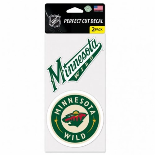 Minnesota Wild Decal 4x4 Perfect Cut Set of 2 Special Order Perspective: front