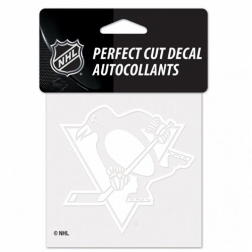 Pittsburgh Penguins Decal 4x4 Perfect Cut White Special Order Perspective: front