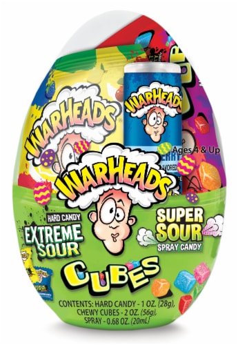 Warheads Sour Scrambler Egg Easter Candy Perspective: front