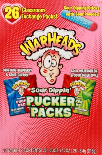 Warheads Two Flavor Combos Sour Dippin' Pucker Packs 26 Count Perspective: front