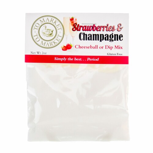 Strawberries&Champagne - 2oz Strawberry Cheeseball Mix&Frosting Blend-Salt Free & Gluten Free Perspective: front