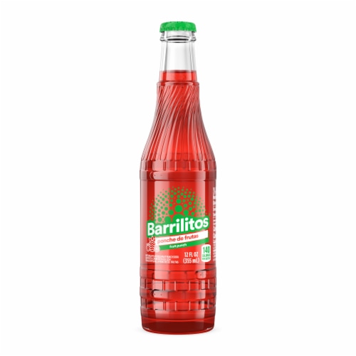 Barrilitos® Fruit Punch Soda Glass Bottle Perspective: front