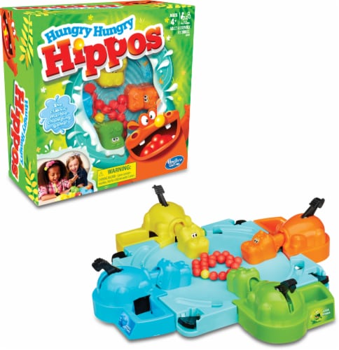 Hasbro Elefun and Friends Hungry Hungry Hippos Game Perspective: front