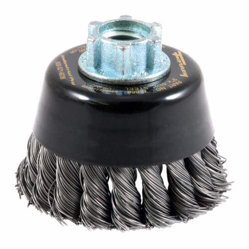 Forney Industries 2407351 0.63 in. x 3 in. Dia. Coarse Steel Cup Brush Perspective: front