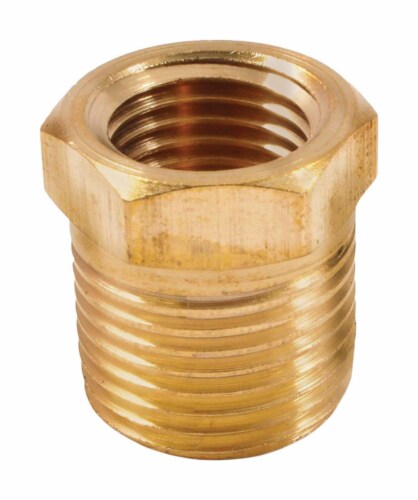 Forney Brass Bushing 1/4 in. Female NPT 3/8 in. Male NPT 1 pc. - Total Qty: 1; Each Pack Qty: Perspective: front
