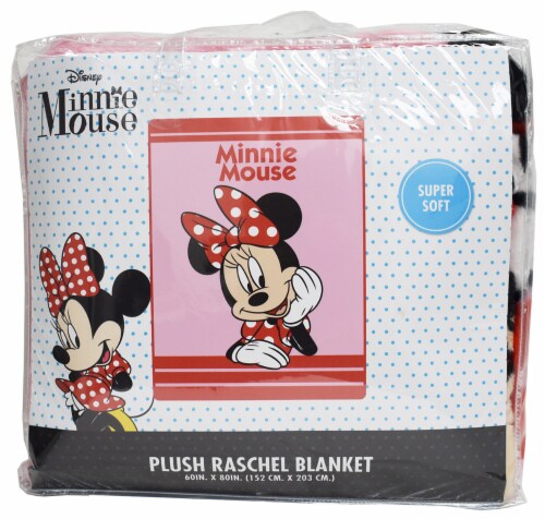 VM International Disney Minnie Mouse Plush Raschel Blanket Perspective: front