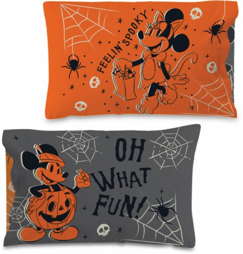 NB Minnie Mickey Halloween Pillowcase Perspective: front