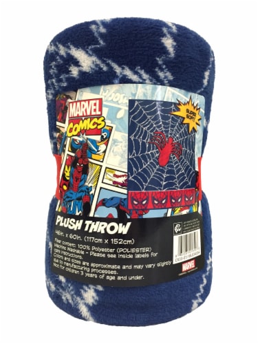 Marvel Spiderman Plush Throw - Blue/Red, 46 x 60 in - Ralphs