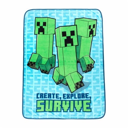 Minecraft Throw Blanket Perspective: front