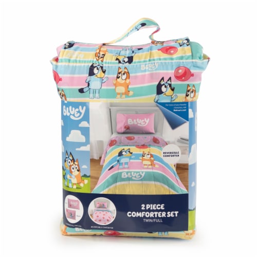 Bluey Birthday Reversible Two Piece Comforter Set Perspective: front