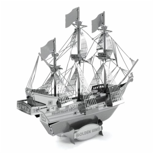 Metal Earth Golden Hind Ship Model Kit Perspective: front