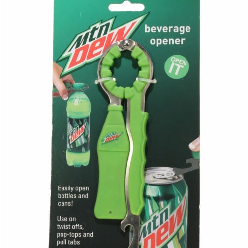 Jokari 18304P1 Mountain Dew Modern Logo Beverage Opener Perspective: front