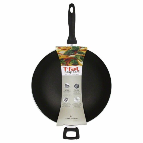 T-Fal Easy Care Nonstick Jumbo Wok – Gray Perspective: front