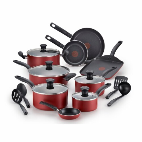  Red 3 pieces Cookware Set Kitchen Pot and Pan Set