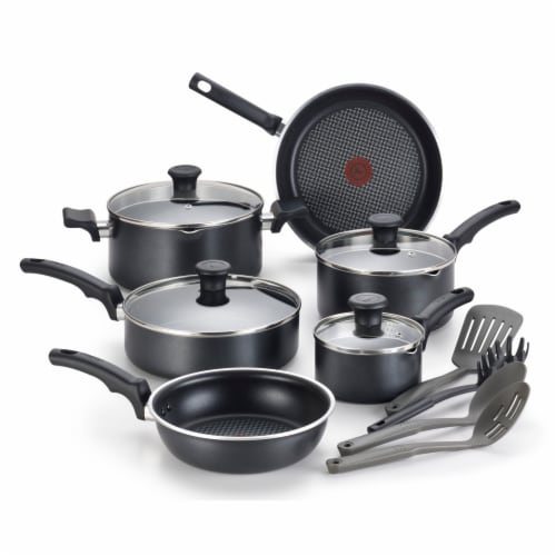 T-Fal 12-Piece Black Cookware Set