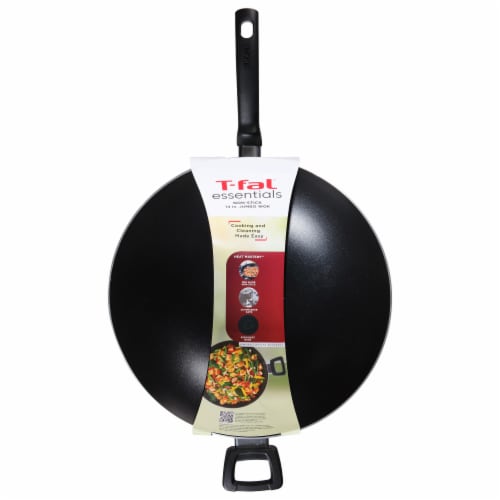 T-fal® Essentials Wok Non Stick - Black Perspective: front