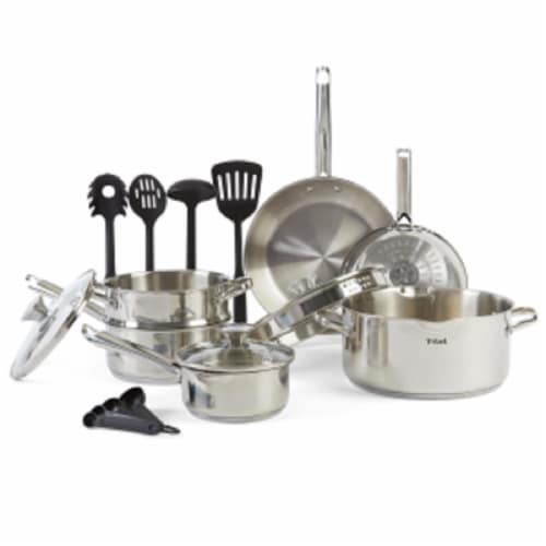 T-fal Cook & Strain Stainless Steel Cookware Set, 10 pc - Fry's Food Stores